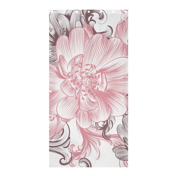 Flower Print Shower Curtain 36  x 72  (Stall)