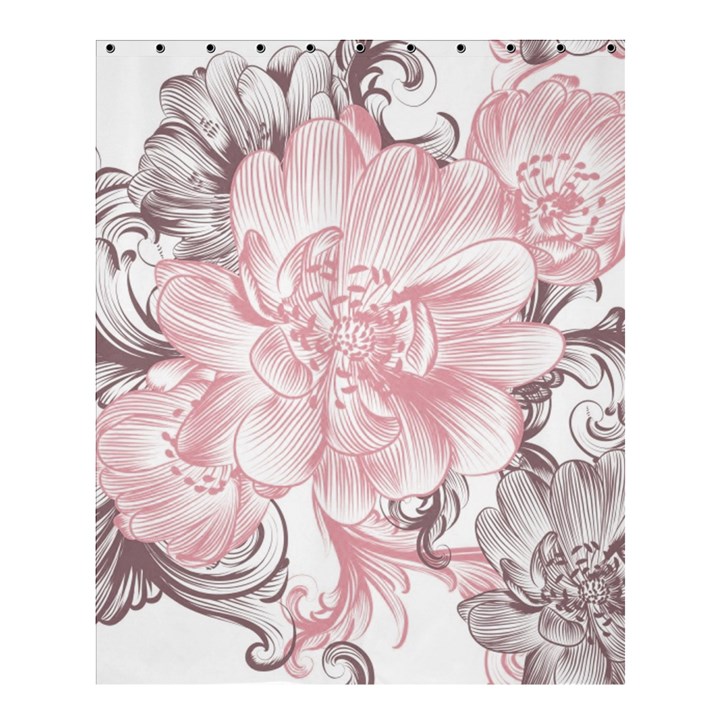 Flower Print Shower Curtain 60  x 72  (Medium)