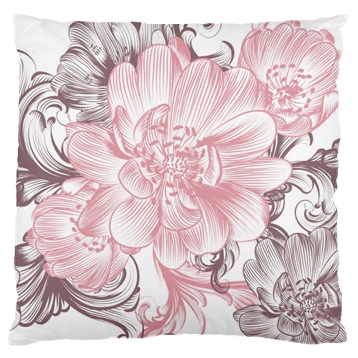 Flower Print Large Cushion Case (Two Sides)