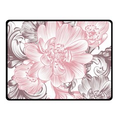 Flower Print Double Sided Fleece Blanket (small) by jmcdesigns