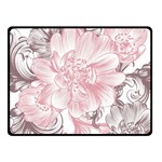 Flower Print Double Sided Fleece Blanket (Small) 45 x34  Blanket Front