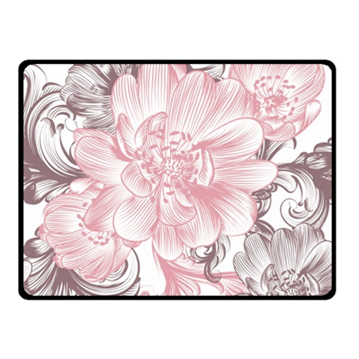 Flower Print Double Sided Fleece Blanket (Small)