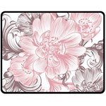 Flower Print Double Sided Fleece Blanket (Medium) 58.8 x47.4  Blanket Front