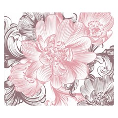 Flower Print Double Sided Flano Blanket (small) by jmcdesigns