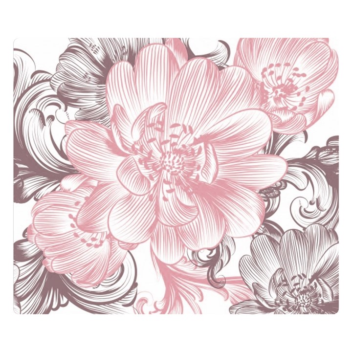 Flower Print Double Sided Flano Blanket (Small)