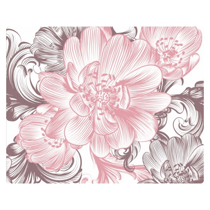 Flower Print Double Sided Flano Blanket (Medium)