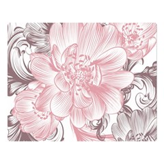 Flower Print Double Sided Flano Blanket (large) by jmcdesigns