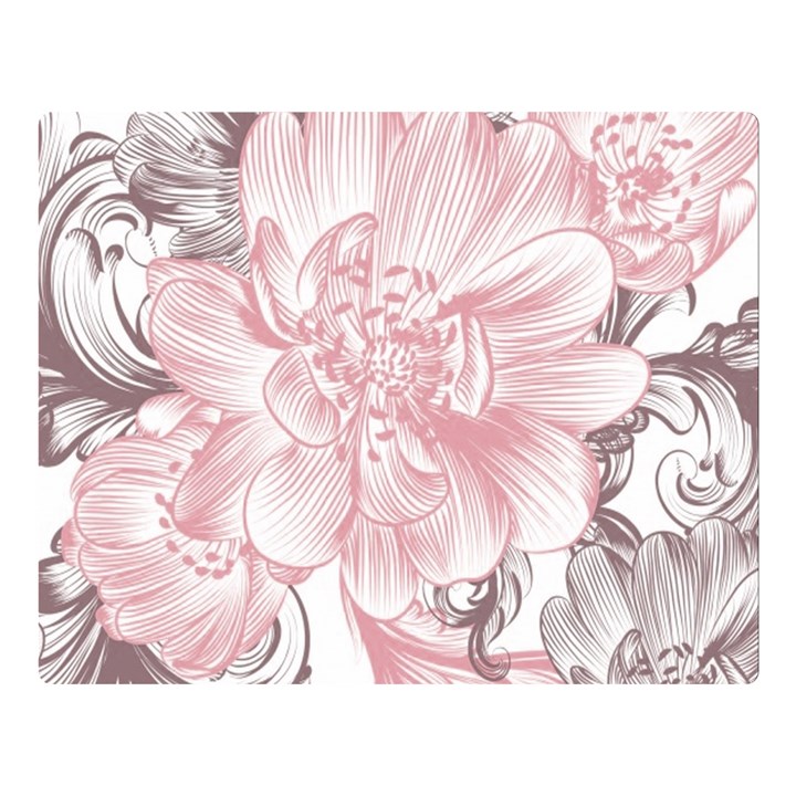 Flower Print Double Sided Flano Blanket (Large)