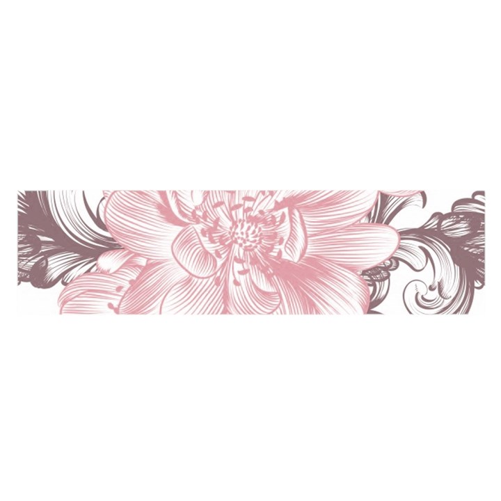 Flower Print Satin Scarf (Oblong)