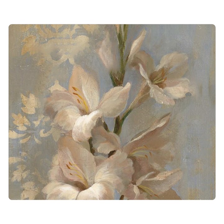 2 Flower Print Design Double Sided Flano Blanket (Small)