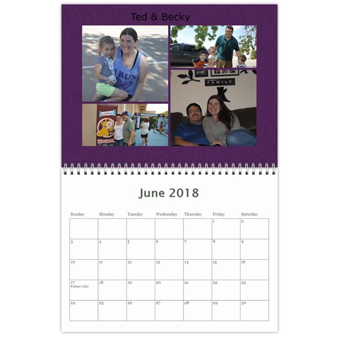 Lenihan Family Calendar 2018 By Becky Jun 2018