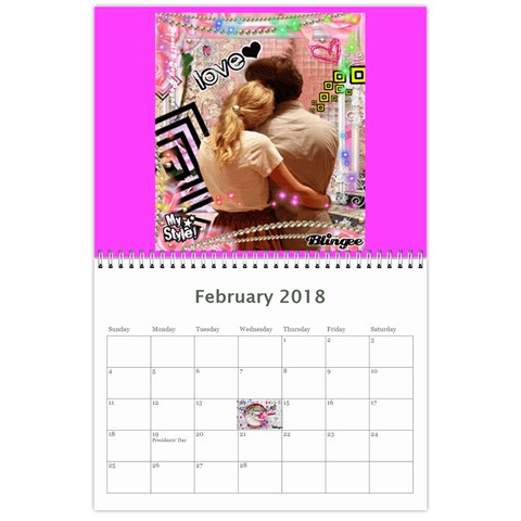 2018 Calender Feb 2018