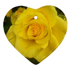 Yellow Rose Ornament (heart) by glendatartist