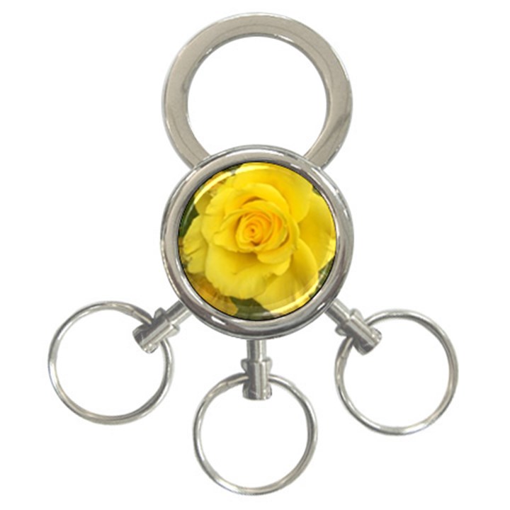 Yellow rose 3-Ring Key Chain