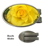 Yellow rose Money Clip (Oval) Front