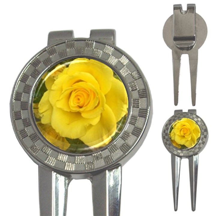 Yellow rose 3-in-1 Golf Divot