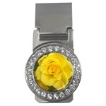 Yellow rose Money Clip (CZ) Front