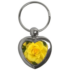 Yellow Rose Key Chain (heart) by glendatartist