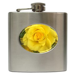 Yellow Rose Hip Flask (6 Oz) by glendatartist