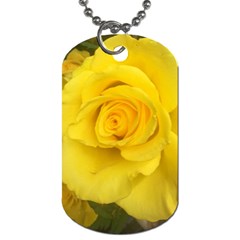 Yellow Rose Dog Tag (two Sides) by glendatartist