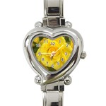 Yellow rose Heart Italian Charm Watch Front