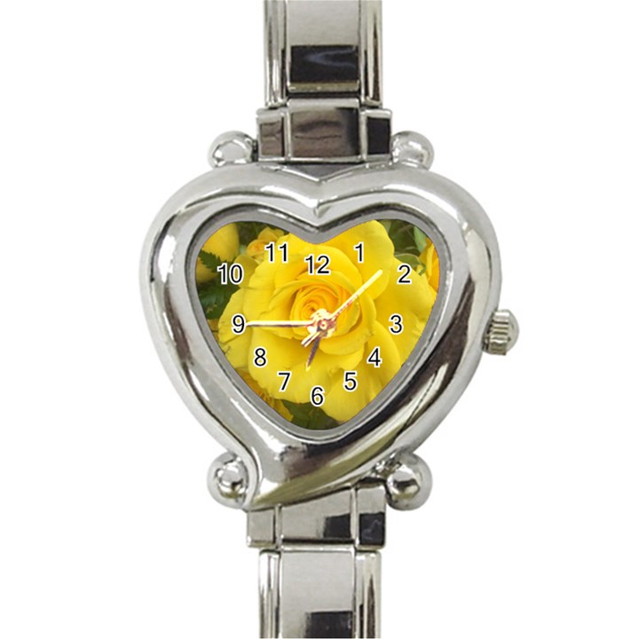 Yellow rose Heart Italian Charm Watch