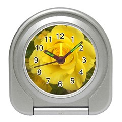 Yellow Rose Travel Alarm Clock by glendatartist