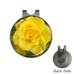 Yellow Rose Golf Ball Marker Hat Clip by glendatartist