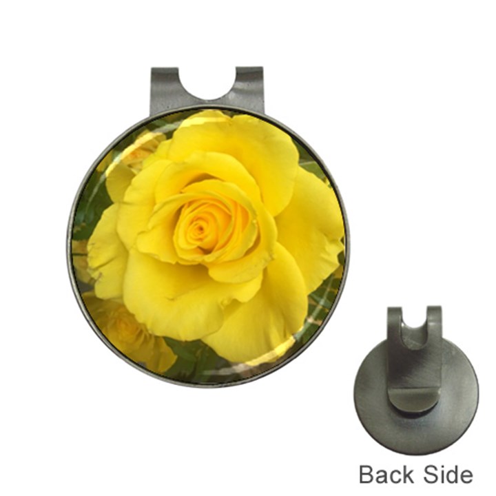 Yellow rose Golf Ball Marker Hat Clip