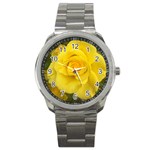 Yellow rose Sport Metal Watch Front