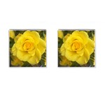 Yellow rose Cufflinks (Square) Front(Pair)