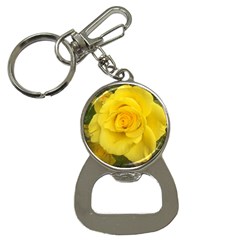 Yellow Rose Bottle Opener Key Chain by glendatartist