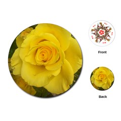 Yellow Rose Playing Cards (round) by glendatartist