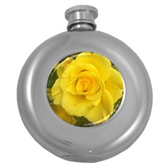 Yellow Rose Hip Flask (5 Oz) by glendatartist