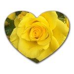 Yellow rose Heart Mousepad Front