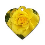 Yellow rose Dog Tag Heart (Two Sides) Front