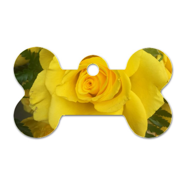 Yellow rose Dog Tag Bone (Two Sides)