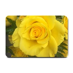 Yellow Rose Small Doormat by glendatartist