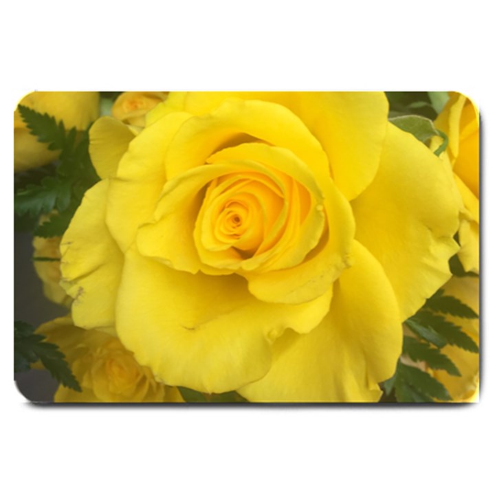 Yellow rose Large Doormat