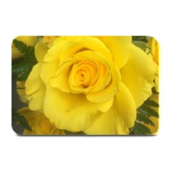 Yellow Rose Plate Mat by glendatartist