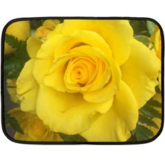 Yellow Rose Fleece Blanket (mini) by glendatartist