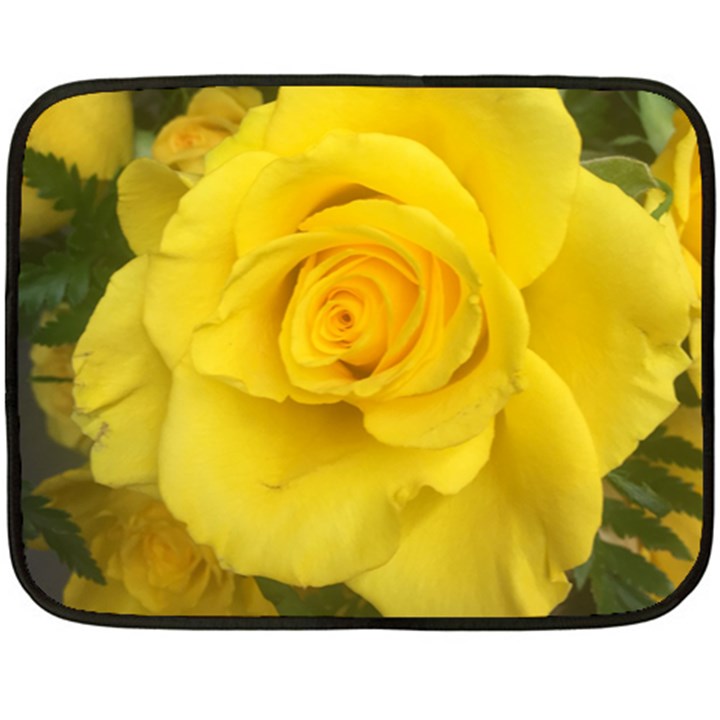 Yellow rose Fleece Blanket (Mini)