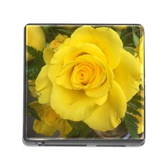 Yellow Rose Memory Card Reader (square) by glendatartist