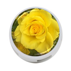 Yellow Rose 4-port Usb Hub (one Side) by glendatartist