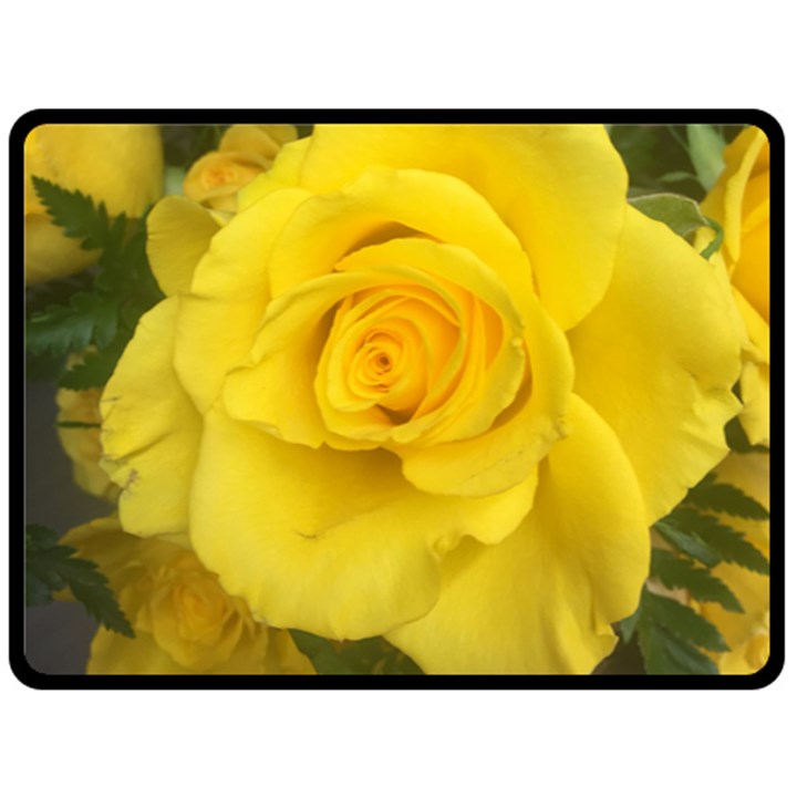 Yellow rose Fleece Blanket (Large)