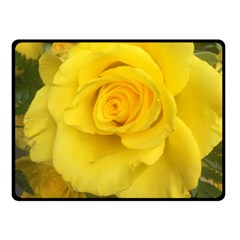 Yellow Rose Fleece Blanket (small) by glendatartist