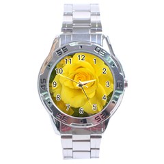 Yellow Rose Stainless Steel Analogue Watch by glendatartist