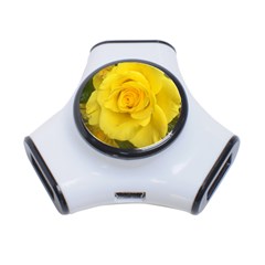 Yellow Rose 3-port Usb Hub by glendatartist