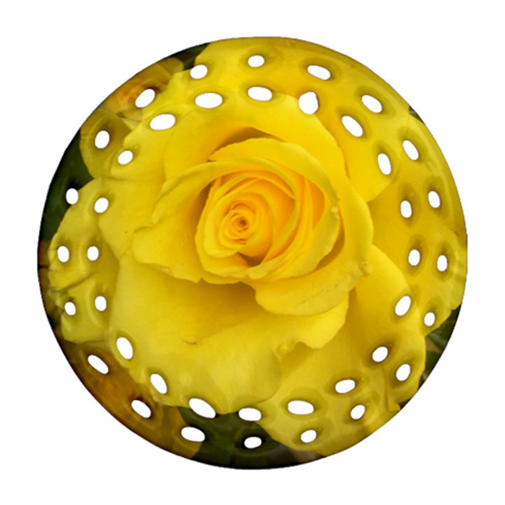 Yellow rose Ornament (Round Filigree)