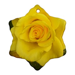 Yellow Rose Ornament (snowflake) by glendatartist